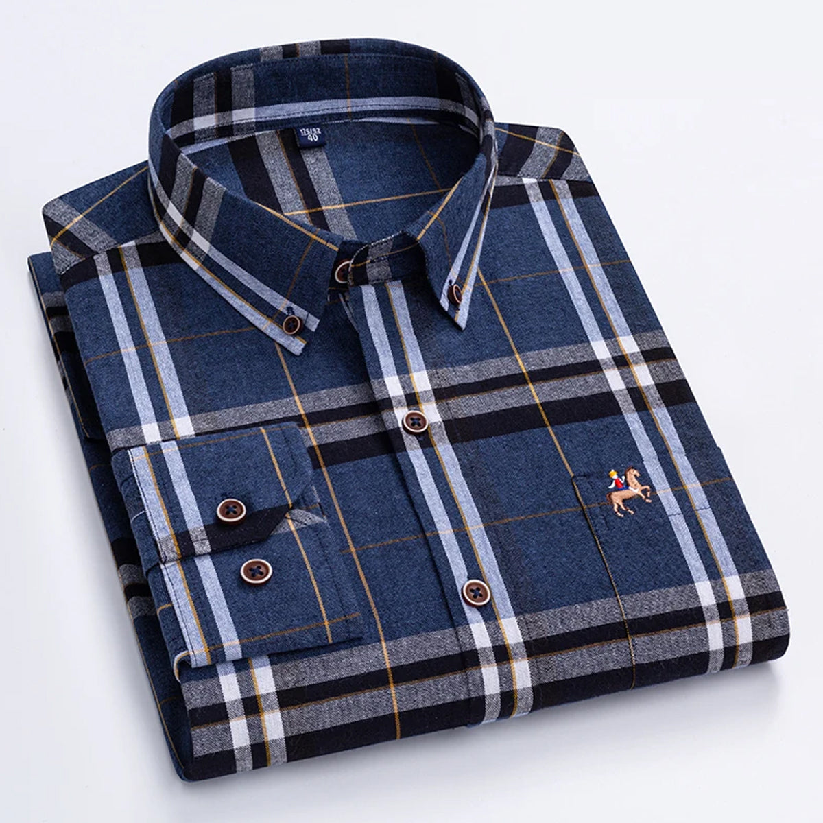 Men's Cotton Tartan Plaid Checkered Slim Fit Casual Shirt