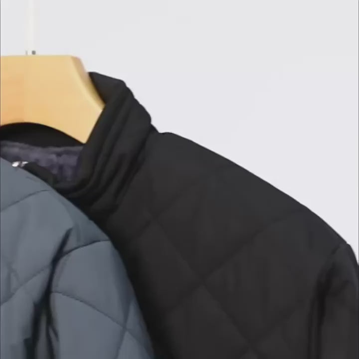 Winter Cold-proof Casual fleece-lined Thickened Zipper Quilted Padded Jacket for Men